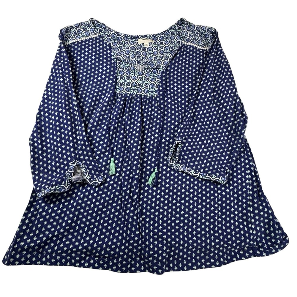 Anne Klein Shirt Womens XXL Blue Casual Outdoors Comfort Half Sleeve Ladies